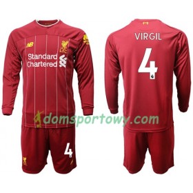 Koszulka Liverpool Virgil van Dijk 4 Dziecięcy Domowe Koszulki Piłkarskie 2019-2020 Długi Rękaw